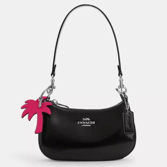 NWT - Coach Palm Tree Bag Charm in Smooth Leather/Silver/Dragon Fruit - Picture 3 of 12